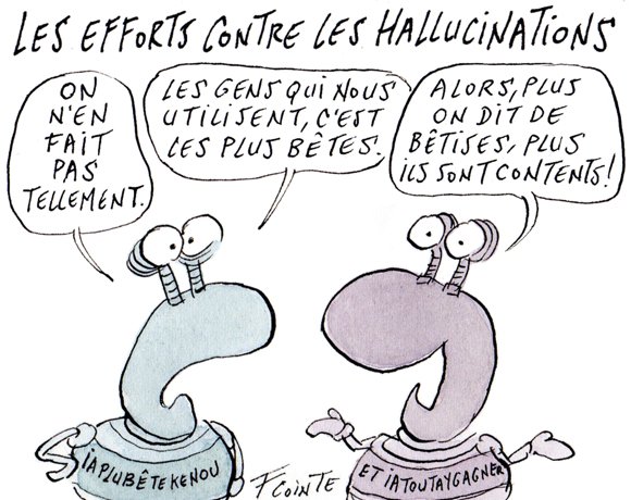 Dessin: Hallucinations des IA : une fiabilité tronquée au nom de l’utilité